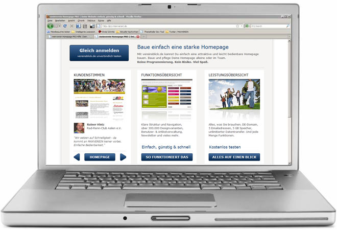 Vereinsblick Homepage selber bauen